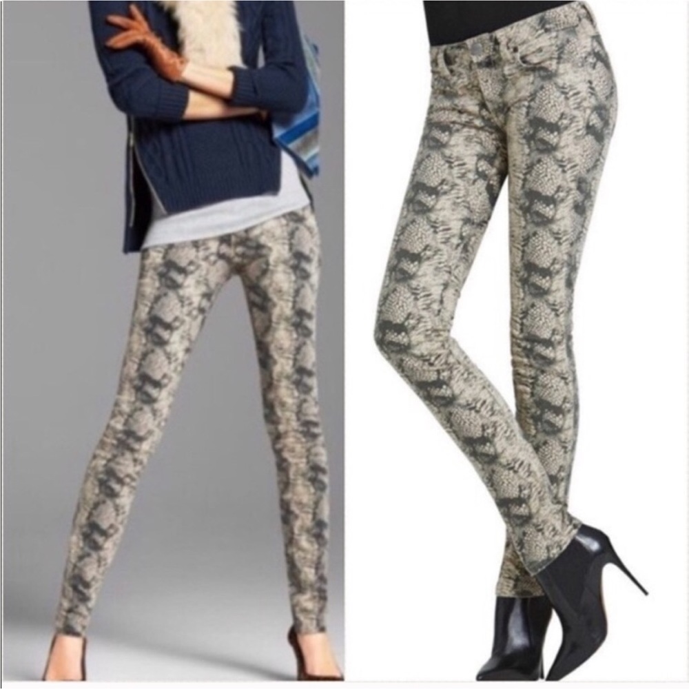 Cabi Python Skinny Jeans SZ 4 Snakeskin Print Jeggings Style #958